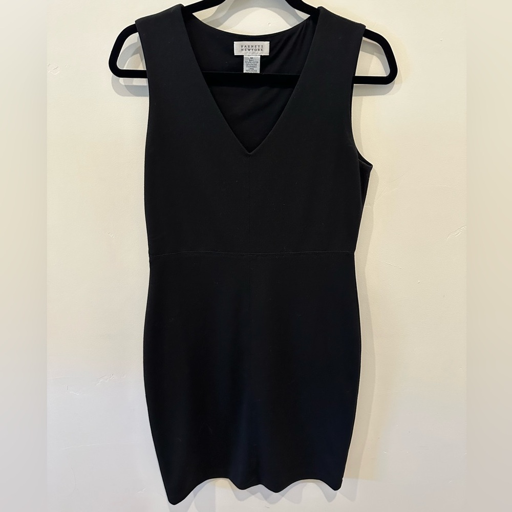 Barney’s black sheath dress